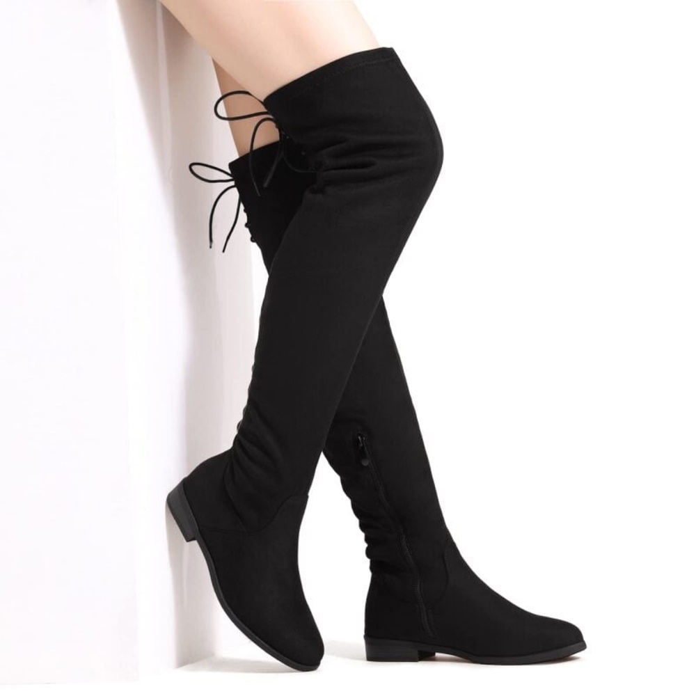Dream Pairs Black Over the Knee Boots Sleek Design